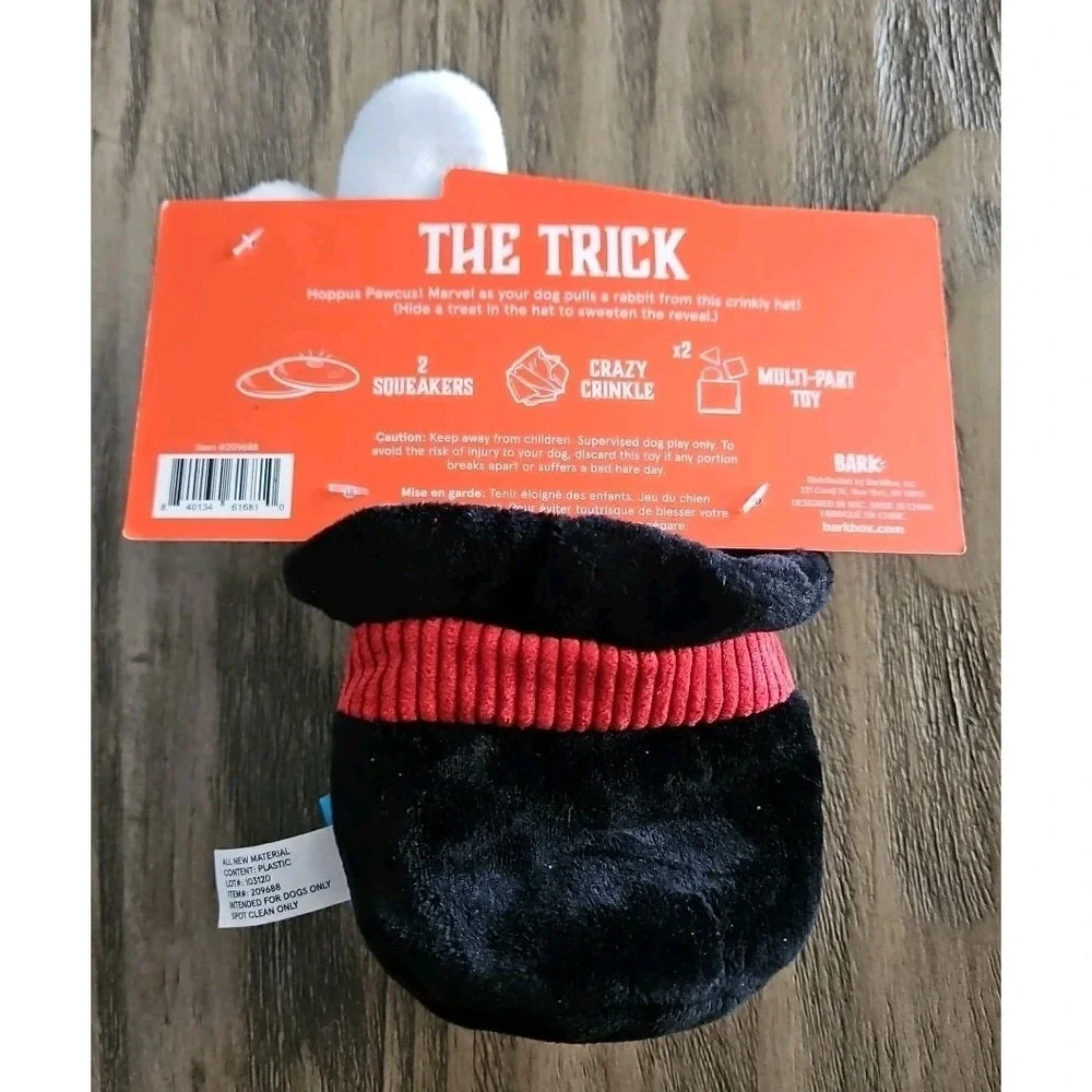 Bark Box Dog 2pc Toy Plush HAT HARE Great Barkini's Magnificent Magic Box Small